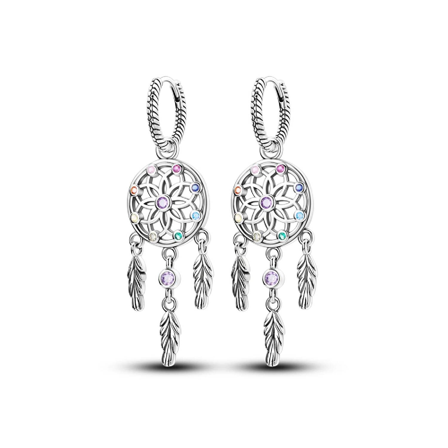 Aros Argolla Atrapasueños y Circones En Plata 925