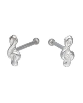 Aros Nota Musical Clave de Sol En Plata 925