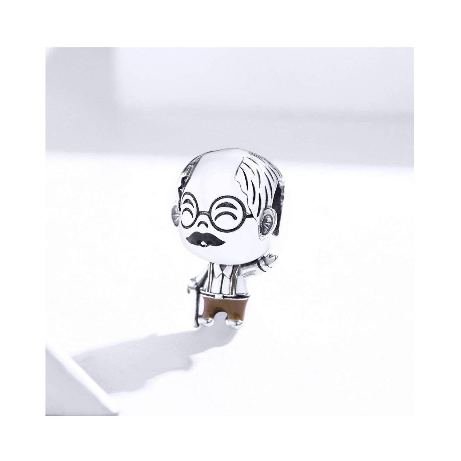 Charm Abuelo Sonriente con Bastón En Plata 925 - Imagen 3