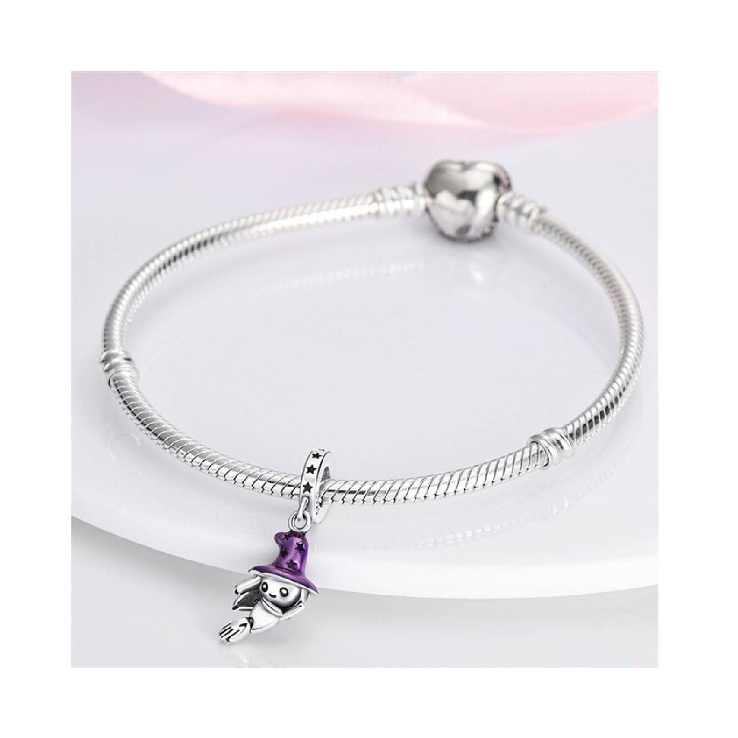 Charm Brujita Mágica y Estrellas En Plata 925 - Imagen 3