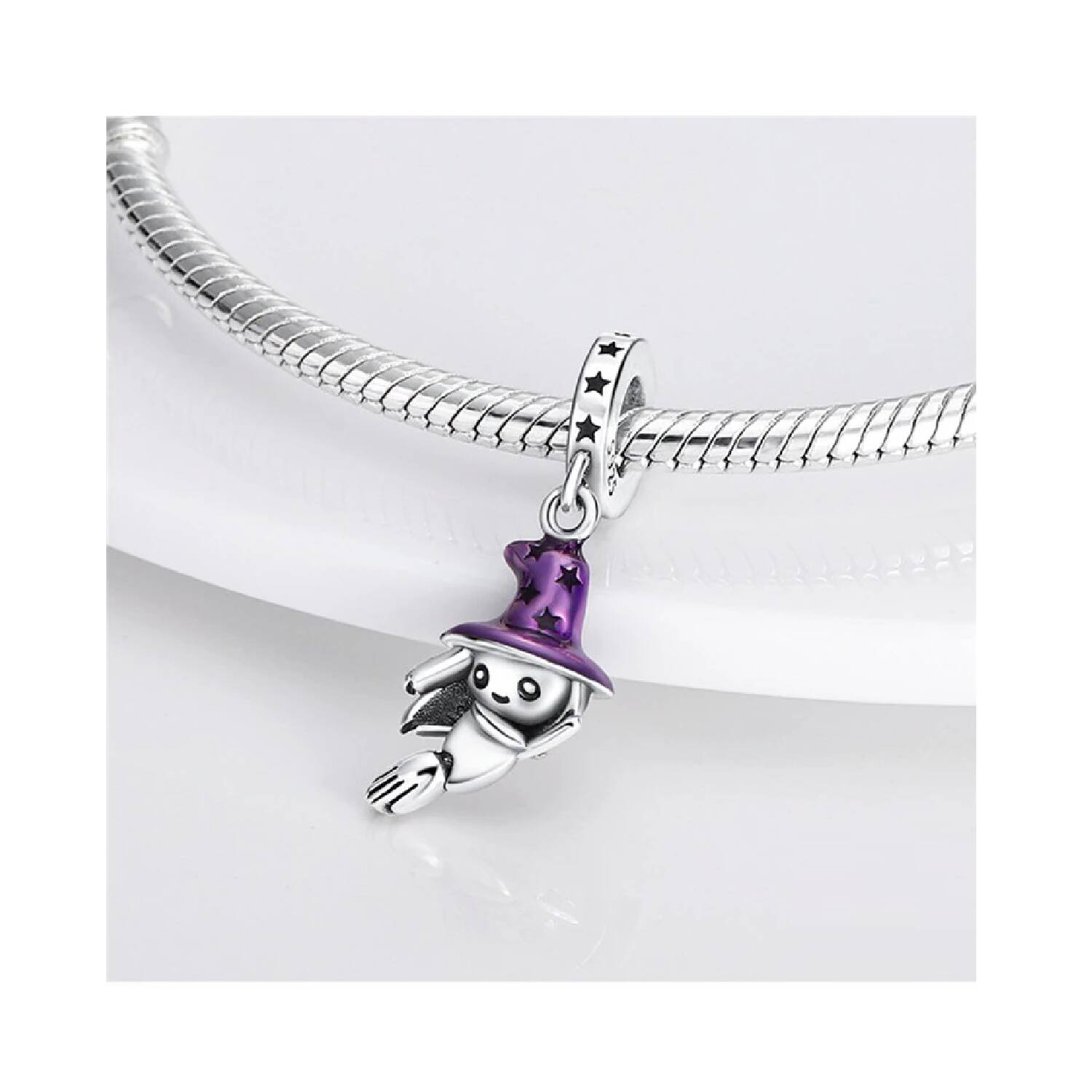 Charm Brujita Mágica y Estrellas En Plata 925 - Imagen 2