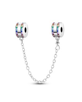 Charm Cadena Circones Coloridos En Plata 925