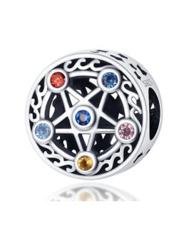 Charm Estrella Pentáculo con Circones En Plata 925