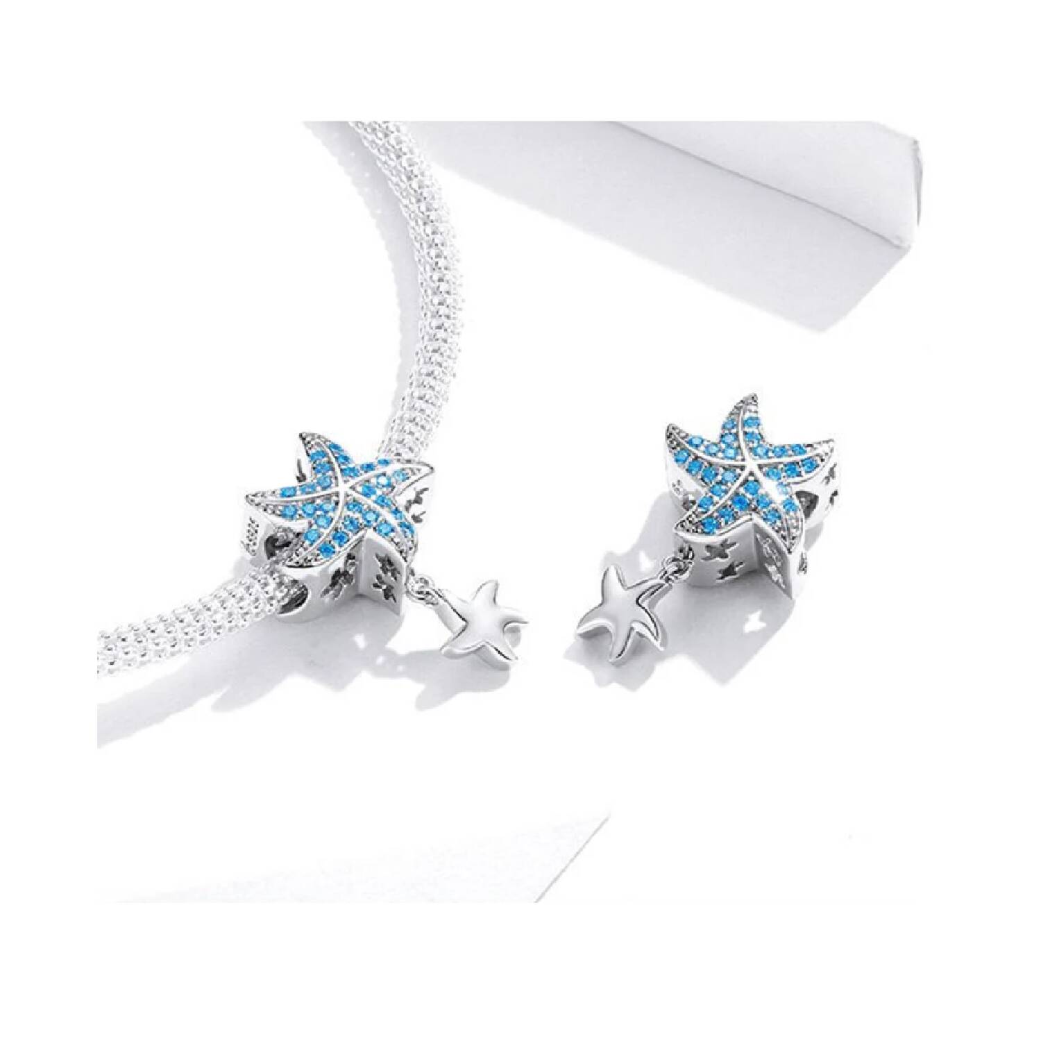Charm Estrellas de Mar y Circones Celestes En Plata 925 - Imagen 2
