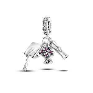 Charm Triple Graduación Titulación En Plata 925