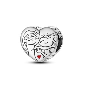 Charm Corazón Amor de Hermanas En Plata 925