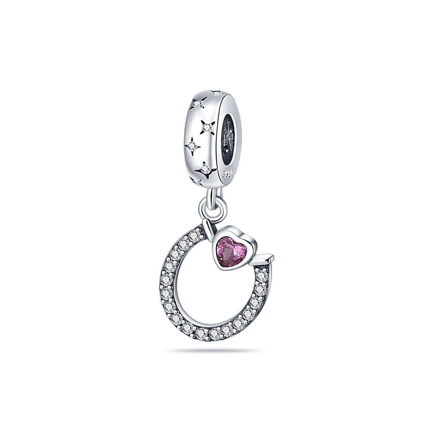 Charm Herradura de la Suerte y Corazón En Plata 925