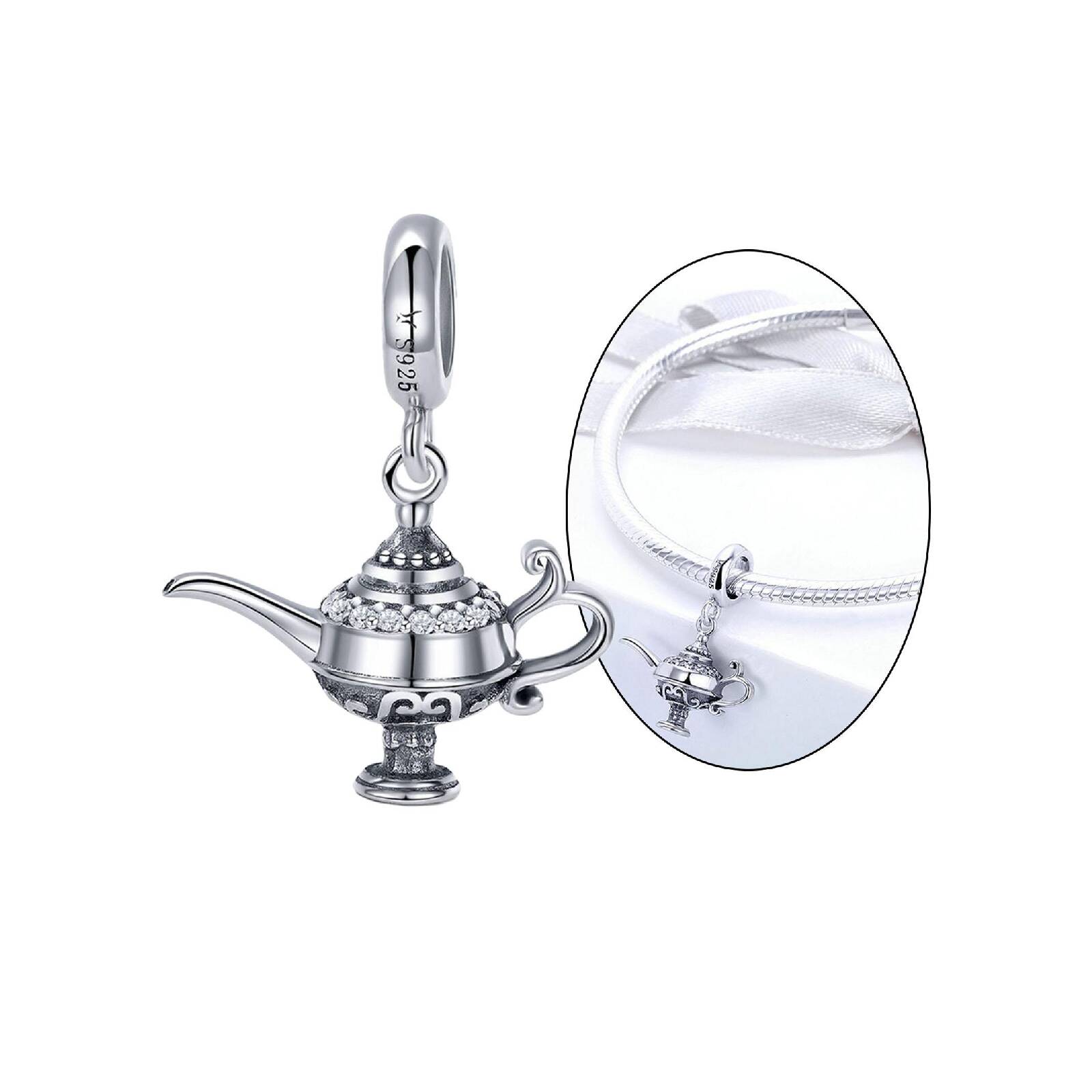 Charm Lámpara Mágica de Aladino En Plata 925 - Imagen 2
