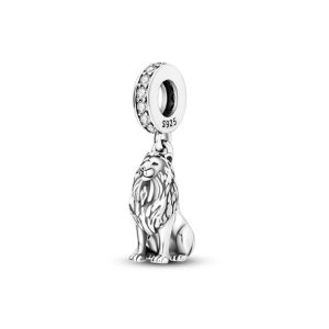 Charm León Majestuoso y Circones En Plata 925