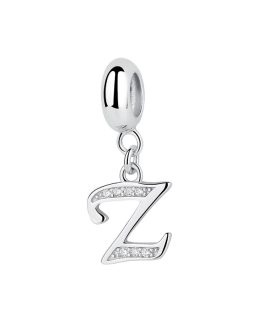 Charm Letras Abecedario con Circones En Plata 925