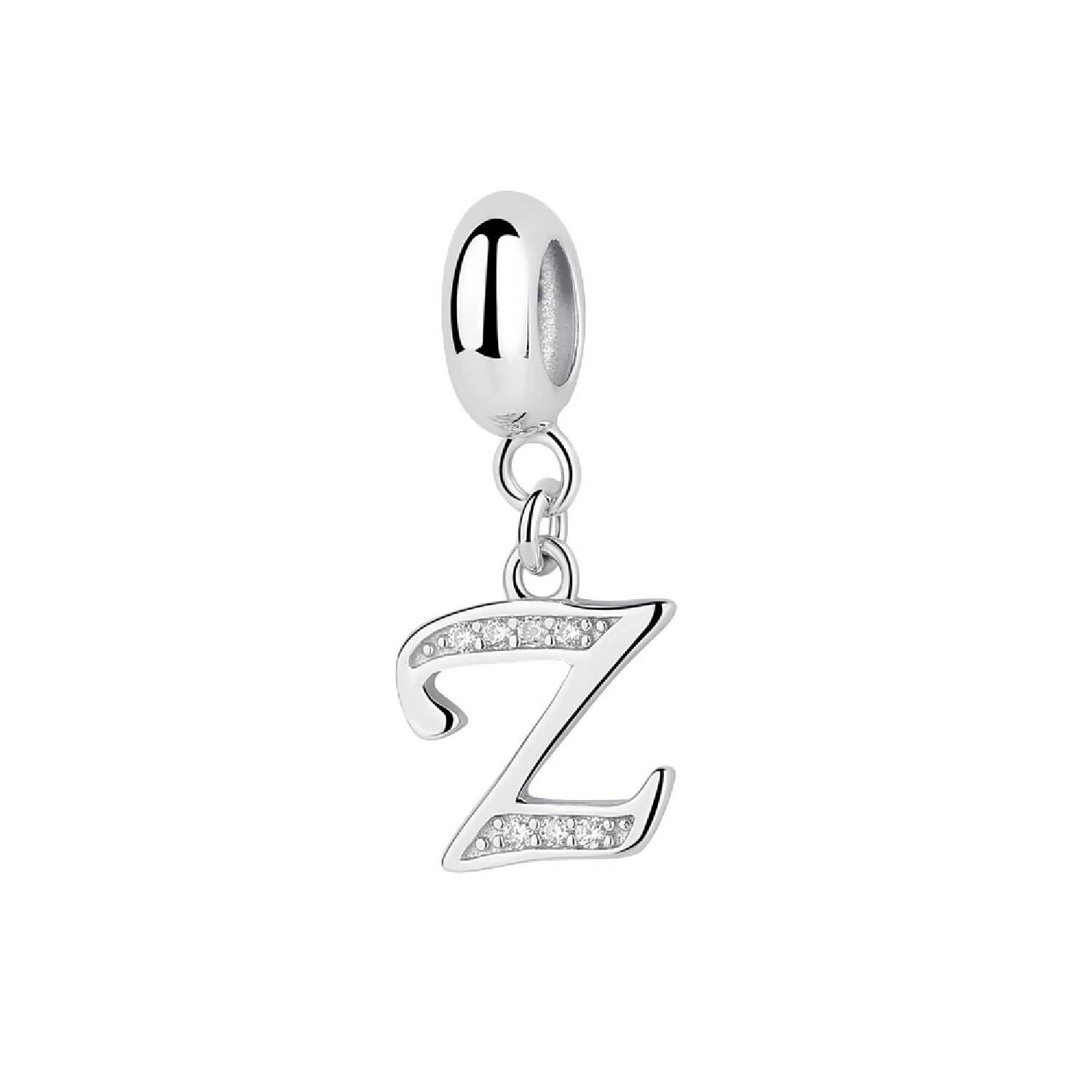 Charm Letras Abecedario con Circones En Plata 925