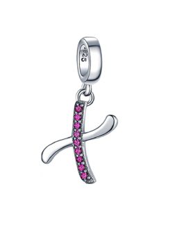 Charm Letras del Alfabeto con Circones En Plata 925