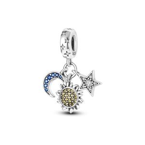 Charm Triple Universo y Circones En Plata 925