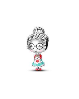 Charm Dulce Mamá Cocinera con Lentes En Plata 925