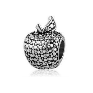 Charm Manzana Puntos Brillantes En Plata 925