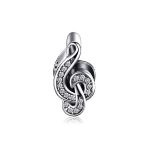 Charm Nota Musical Clave de Sol y Circones En Plata 925