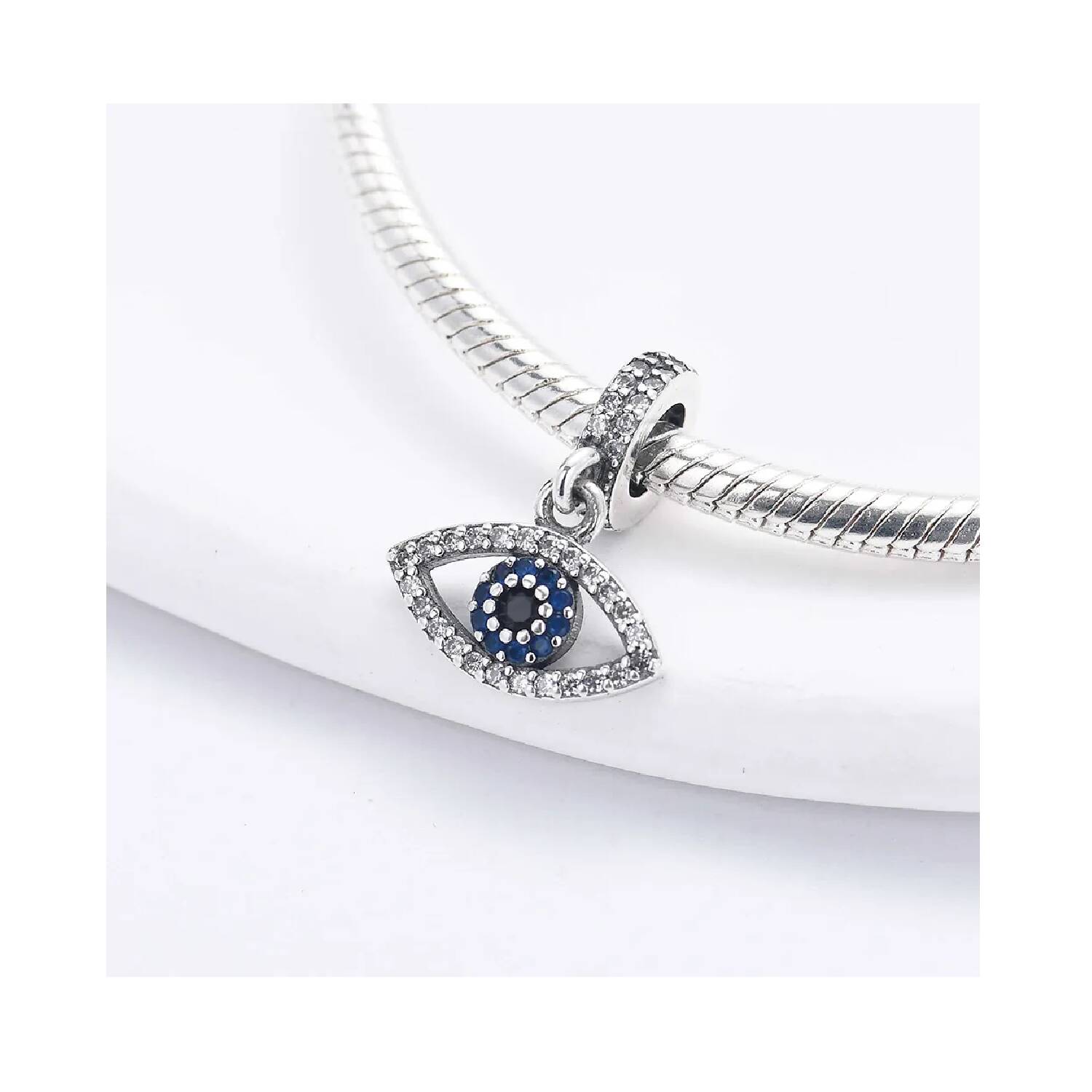 Charm Ojo Turco Espiritual y Circones En Plata 925 - Imagen 2
