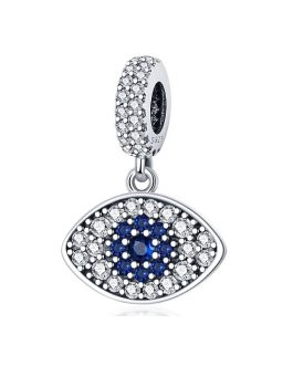 Charm Ojo Turco de Protección y Circones En Plata 925