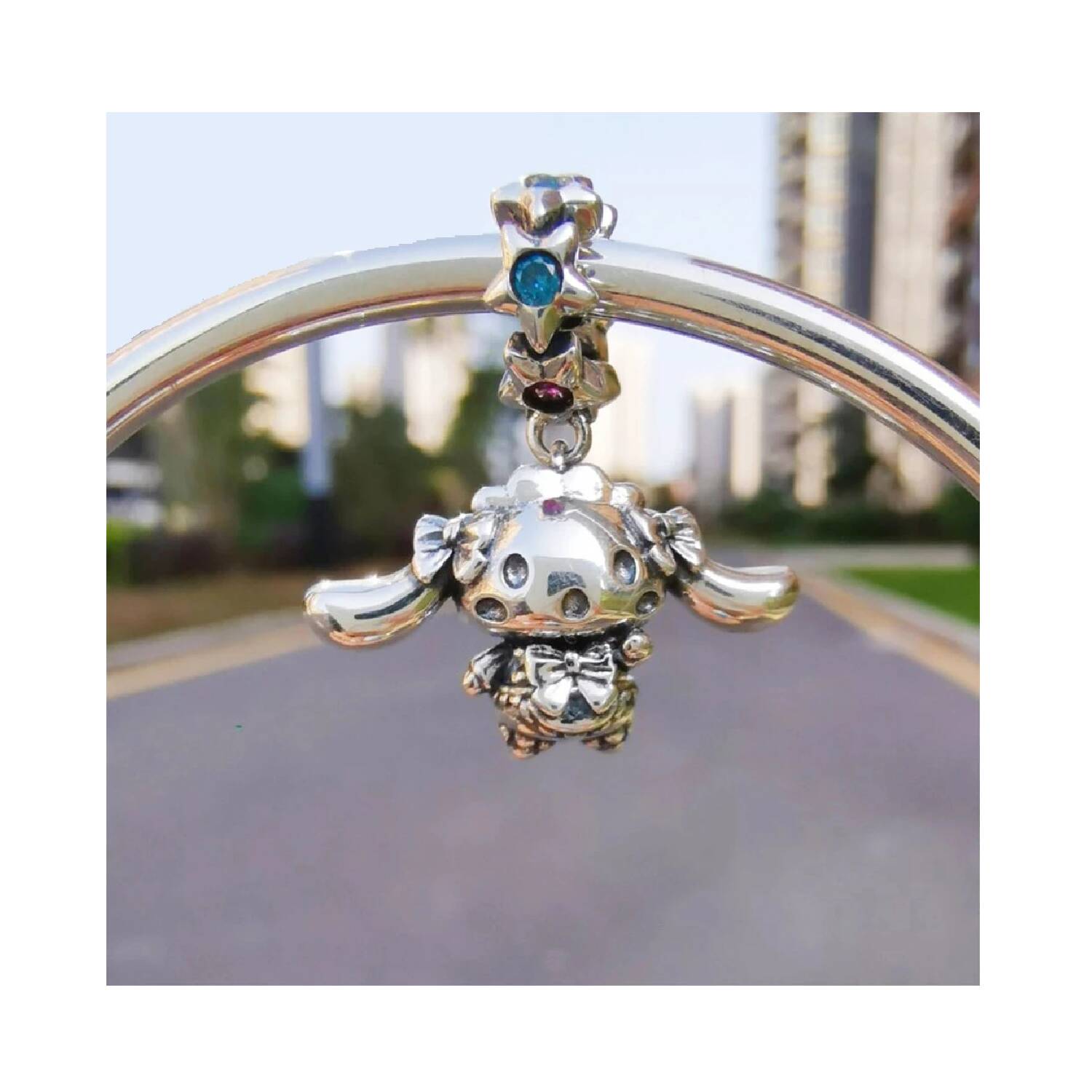 Charm Ovejita Bebé con Orejas Grandes En Plata 925 - Imagen 4