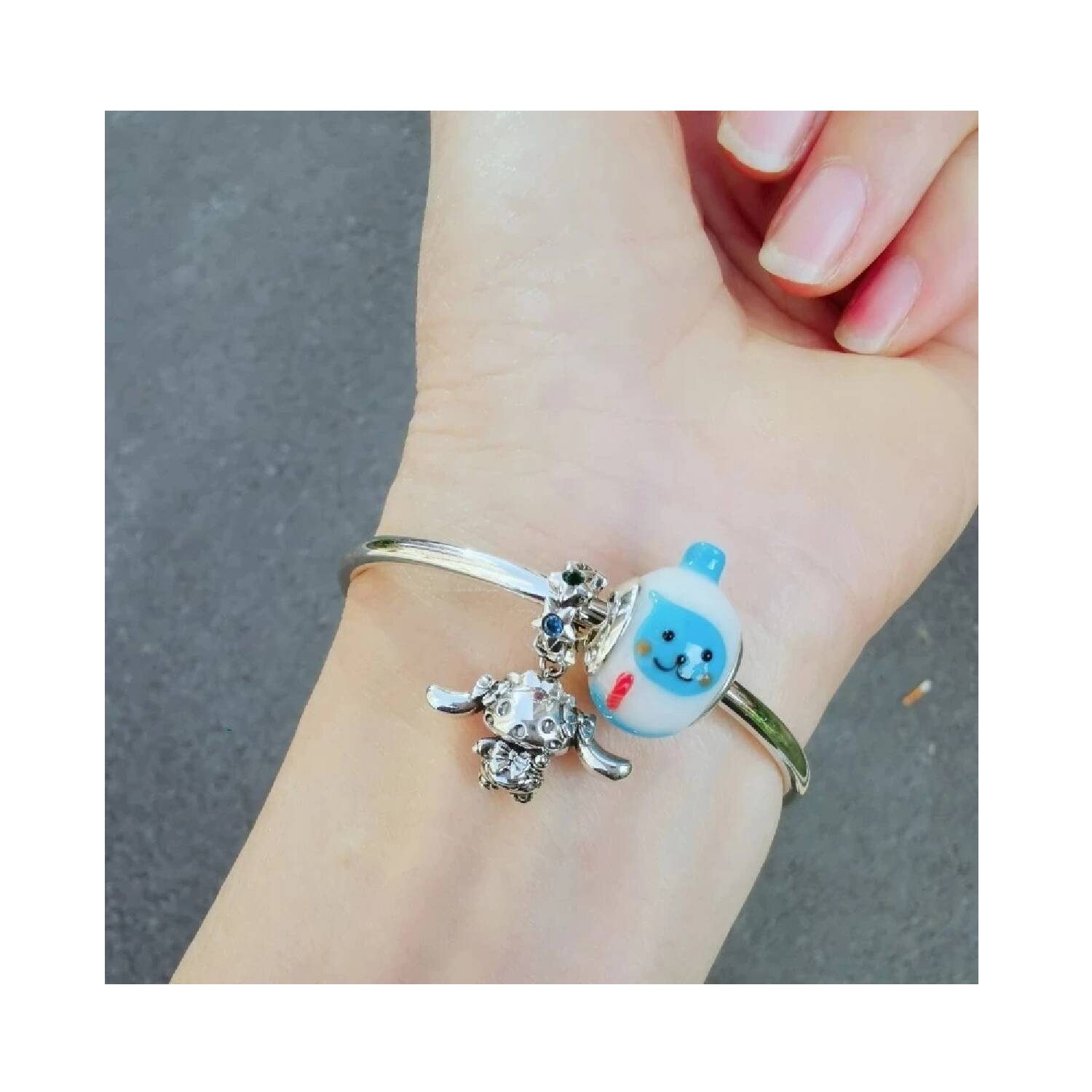 Charm Ovejita Bebé con Orejas Grandes En Plata 925 - Imagen 2