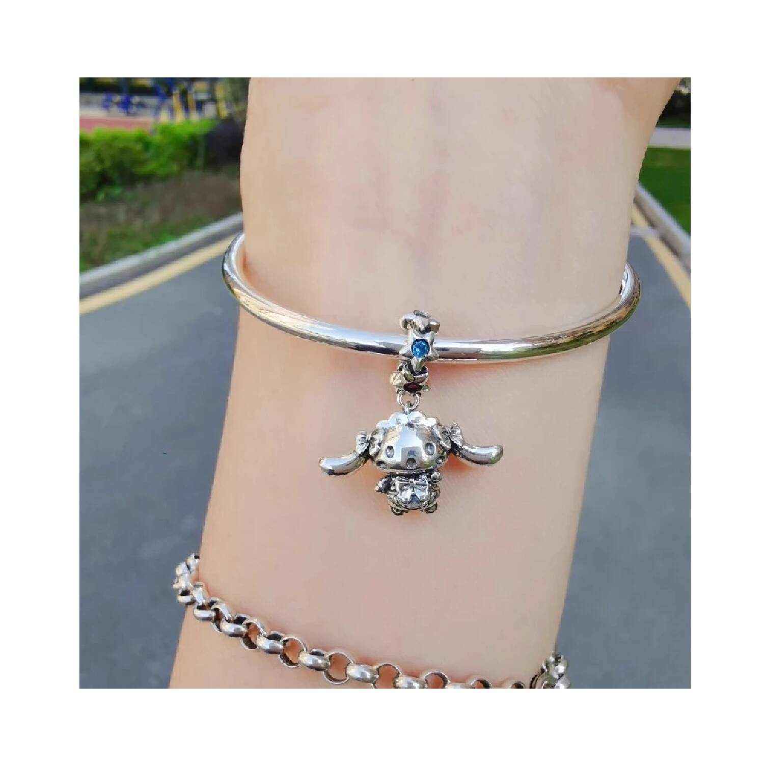 Charm Ovejita Bebé con Orejas Grandes En Plata 925 - Imagen 3