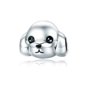 Charm Perrito Ojos Grandes En Plata 925