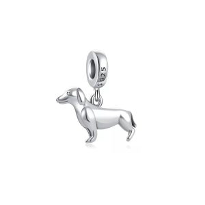 Charm Perro Salchicha Dachshund En Plata 925