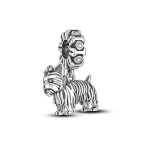 Charm Perro Yorkshire En Plata 925