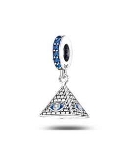 Charm Pirámide de Egipto y Circones En Plata 925