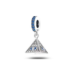 Charm Pirámide de Egipto y Circones En Plata 925
