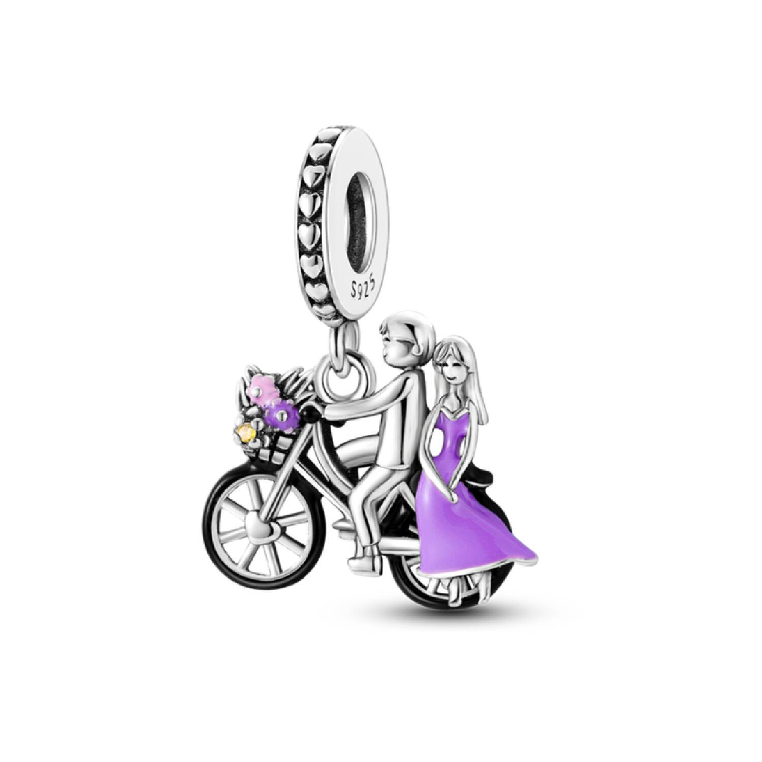 Charm Pareja de Recién Casados En Plata 925