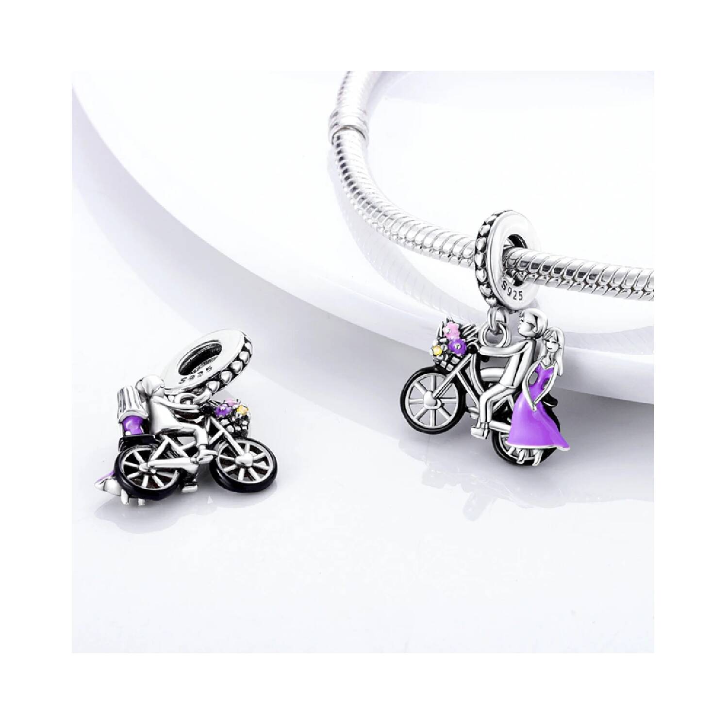Charm Pareja de Recién Casados En Plata 925 - Imagen 2