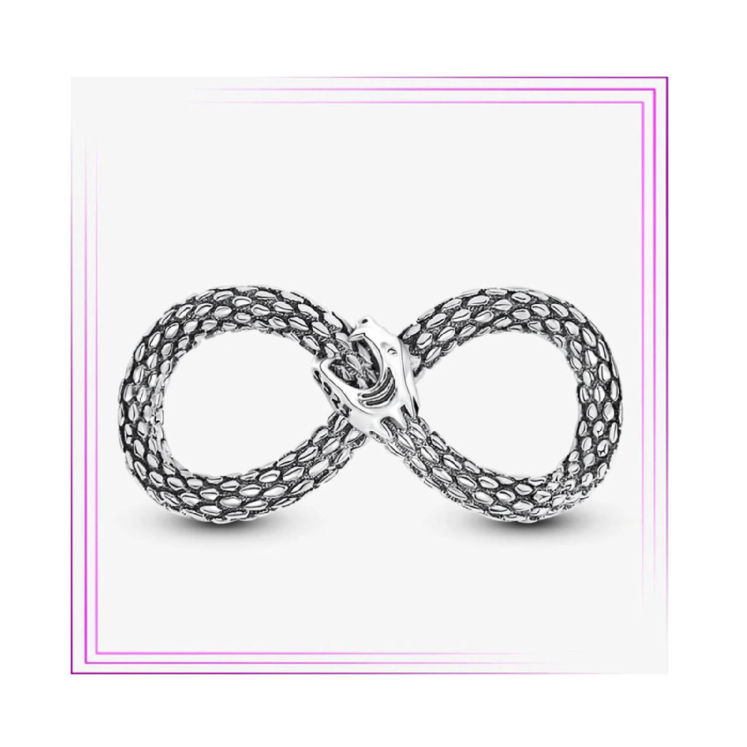 Charm Serpiente Uroboros Infinito En Plata 925 - Imagen 4