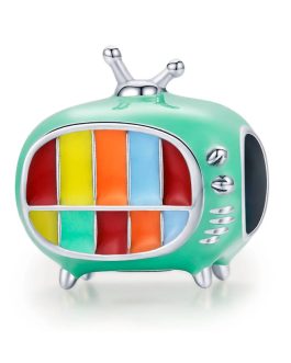 Charm TV Retro Colorida En Plata 925
