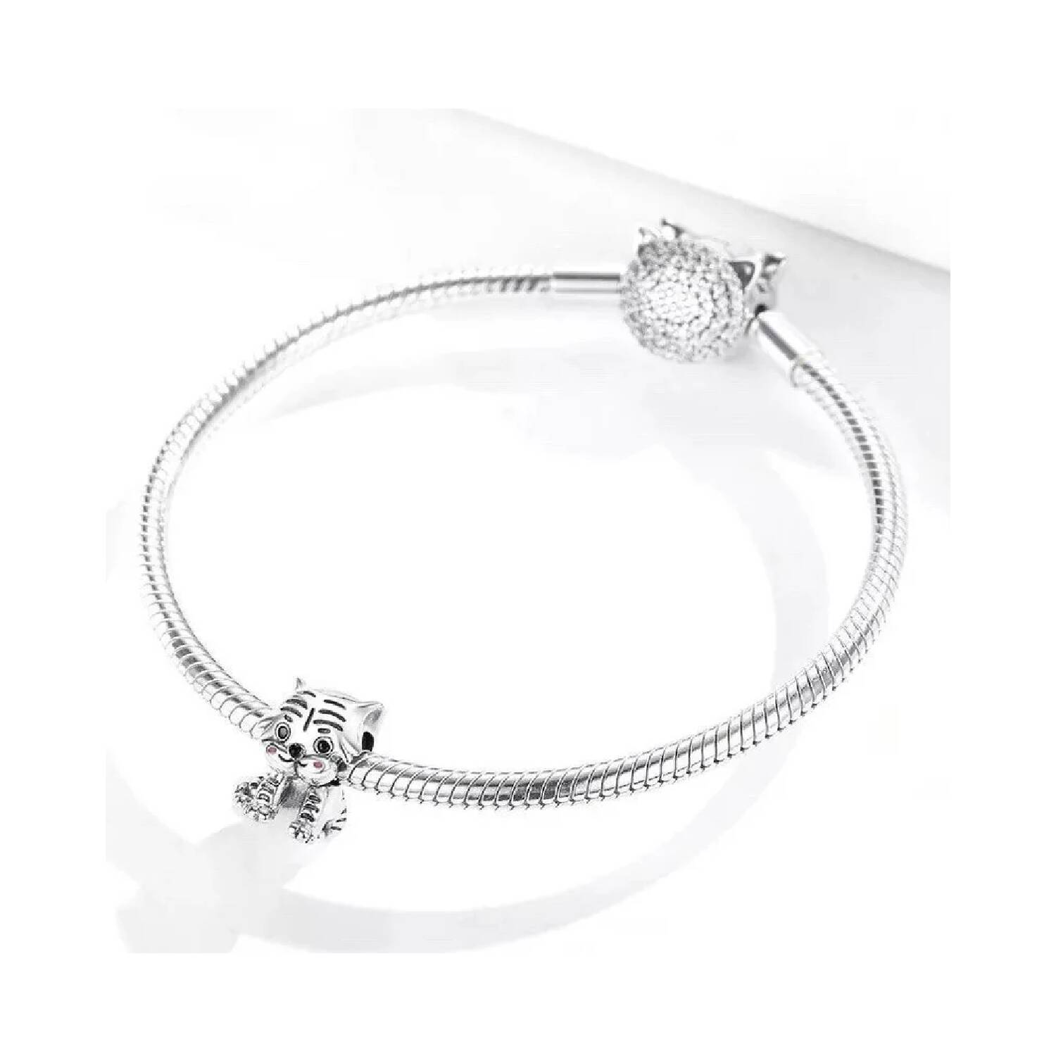 Charm Tigre Cachorro Tierno En Plata 925 - Imagen 3