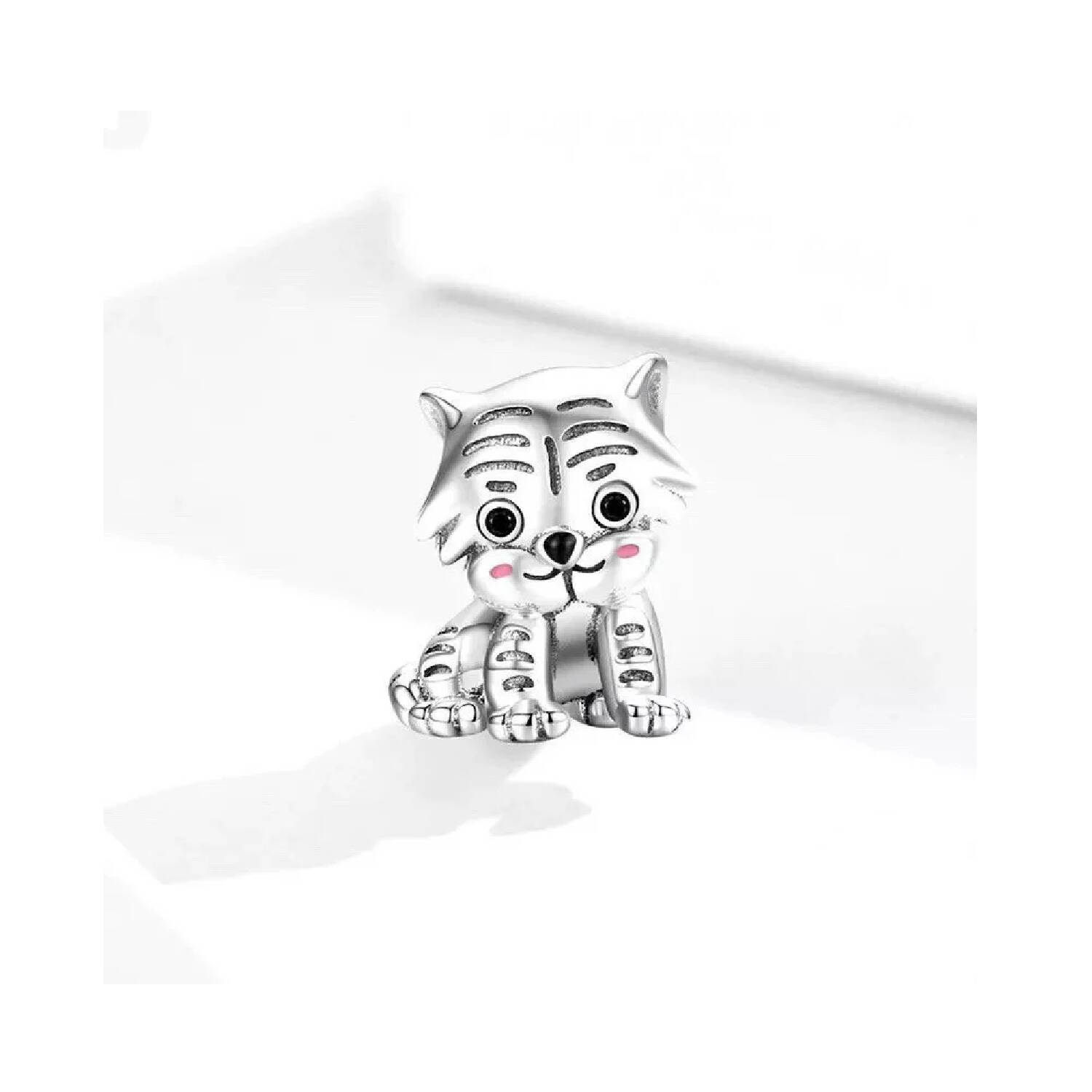 Charm Tigre Cachorro Tierno En Plata 925 - Imagen 4