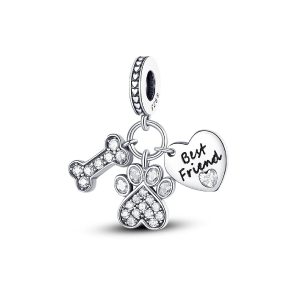 Charm Triple Amor a Perritos Mascotas En Plata 925
