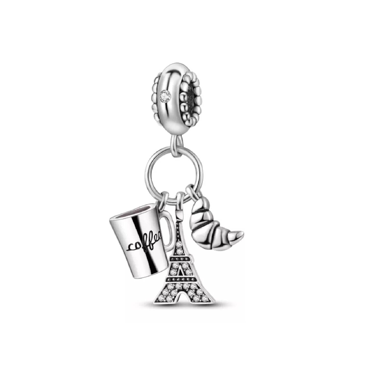 Charm Triple Café de Paris y Circones En Plata 925