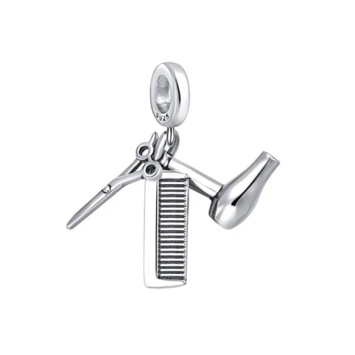 Charm Triple Peluquería y Estilista En Plata 925