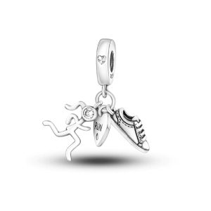 Charm Triple Running Y Circones En Plata 925