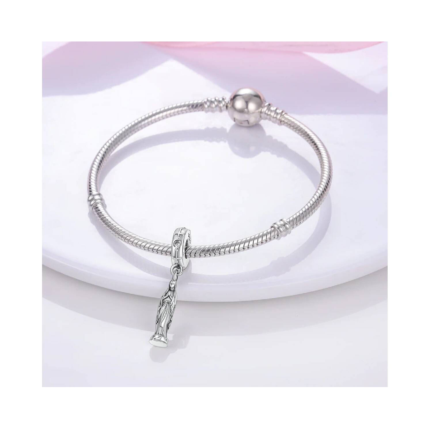 Charm Virgen Majestuosa En Plata 925 - Imagen 3