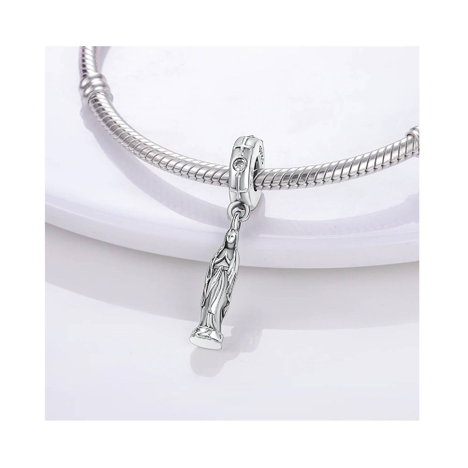 Charm Virgen Majestuosa En Plata 925 - Imagen 2