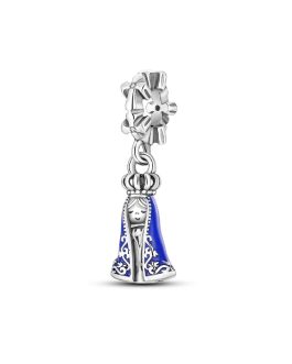 Charm Virgen Azul En Plata 925