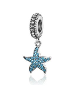 Charm Estrella de Mar Celeste En Plata 925