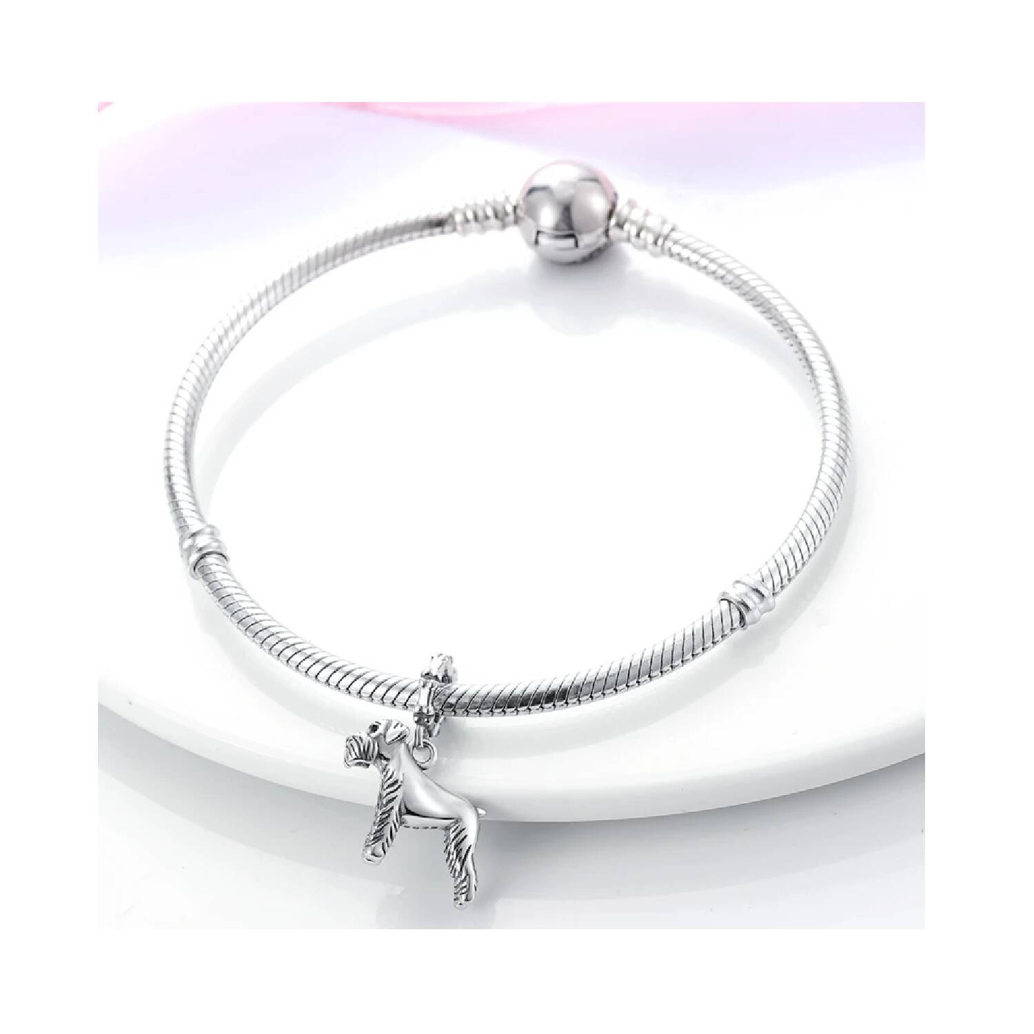Charm Perro Schnauzer En Plata 925 - Imagen 3