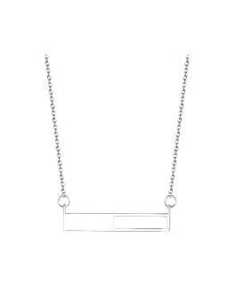 Collar Cadena Barra Horizontal En Plata 925