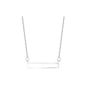 Collar Cadena Barra Horizontal En Plata 925