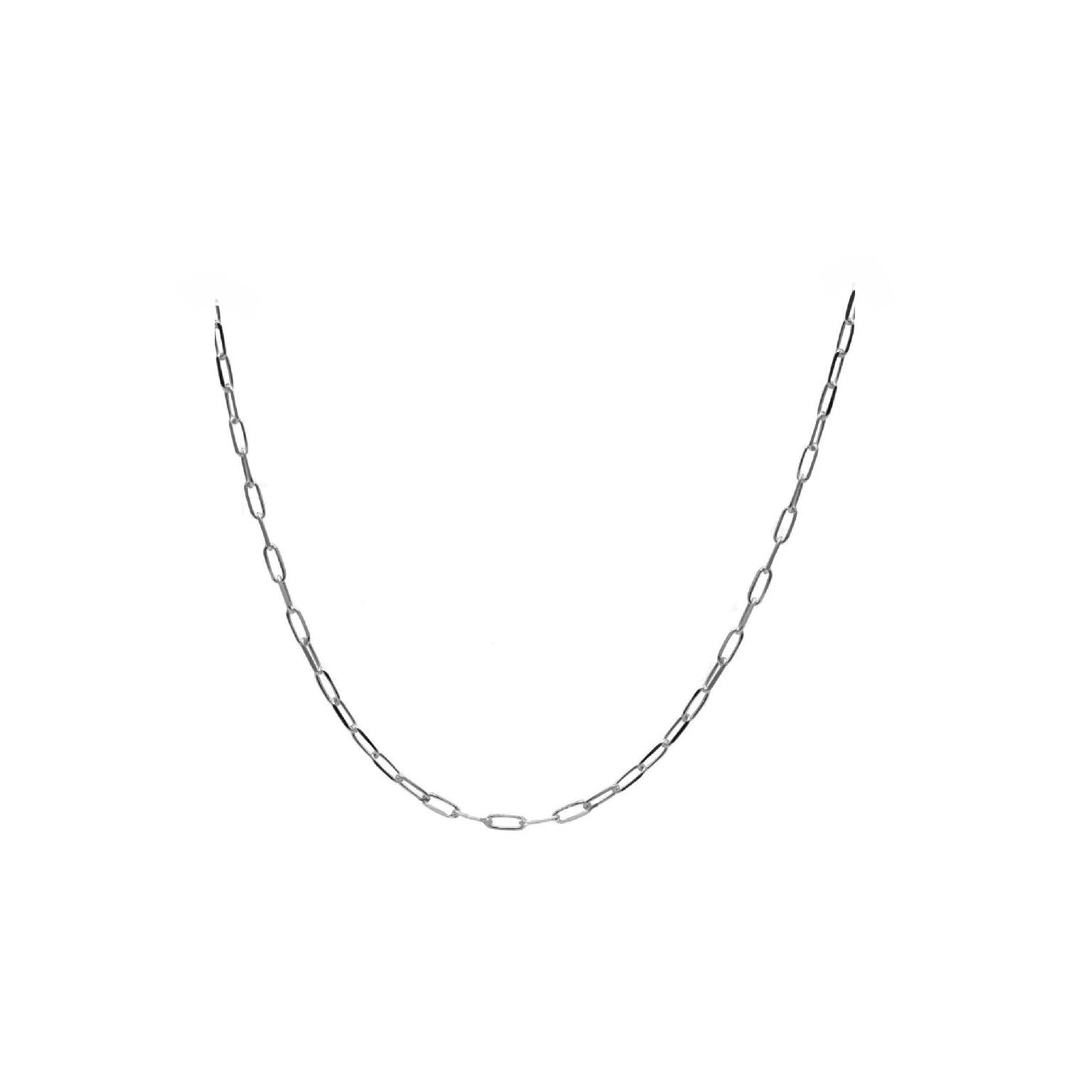 Collar Cadena Eslabón Tradicional 50 Cm En Plata 925