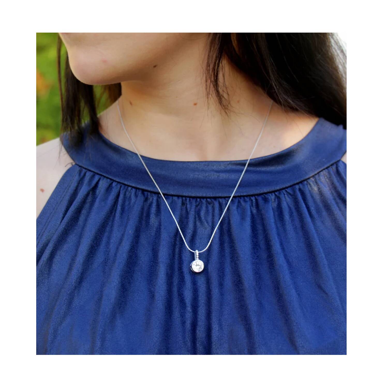 Collar Cadena Punto de Luz Brillante En Plata 925 - Imagen 4