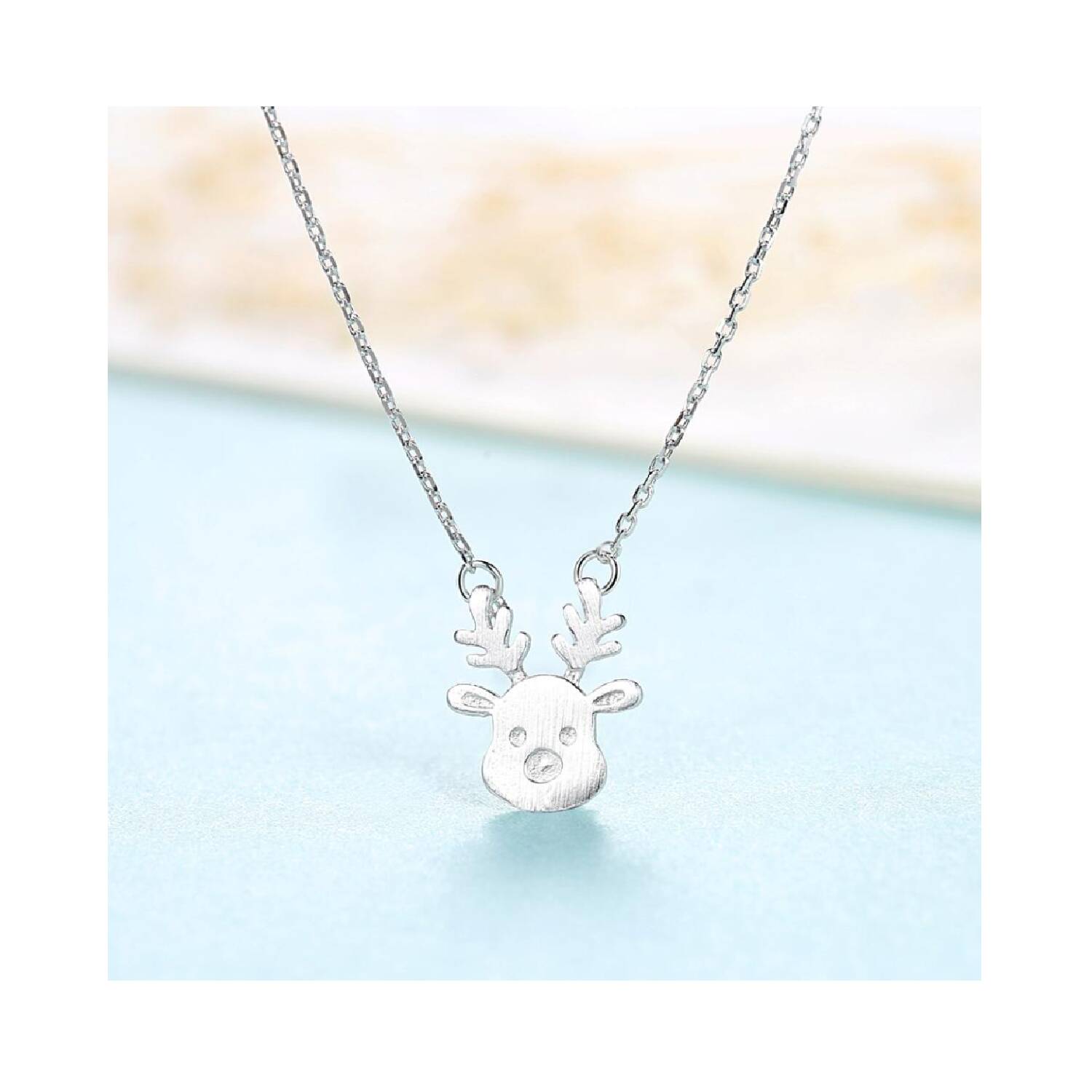 Collar Cadena Reno de Navidad En Plata 925 - Imagen 2